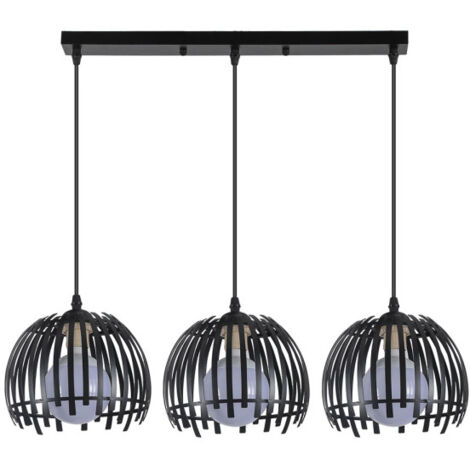 Schwarze Latin-Steckdosenleiste 3xe27 Regx74x20cm