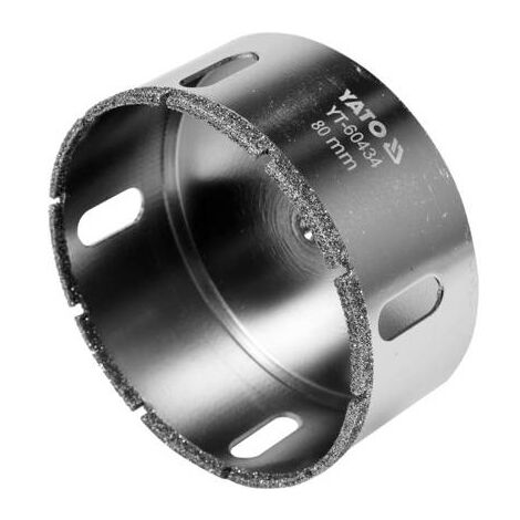 YATO, Modell YT-60434, Diamantbohrkrone, 1 Stück, ideal zum Bohren von harten Materialien wie Beton und Keramik, hohe Festigkeit und Haltbarkeit, professionelles Werkzeug. (1/2)