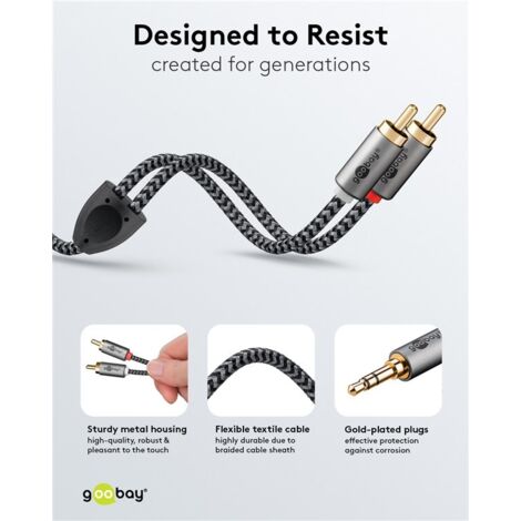 Clicktronic 3,5 mm jack verlenging met koperen geleider, AUX-verlengkabel 3,5 mm jack naar jack MP3 audio verlengkabel, hoofdtelefoonverlenging, 5 m lengte Clicktronic 3,5 mm jack verlenging met koperen geleider, AUX-verlengkabel 3,5 mm jack naar jack MP3 audio verlengkabel, hoofdtelefoonverlenging, 5 m lengte