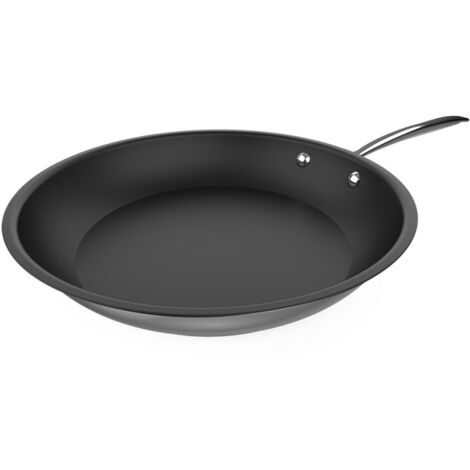 24-cm-Pfanne aus hochwertigem Edelstahl mit genietetem Edelstahlgriff. Besteht aus insgesamt 5 Schichten. (1/4)