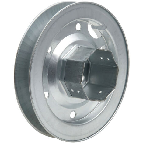 Rollladengurtscheibe aus Metall mit Metalldorn 180x60. 18 / 22 mm Band.