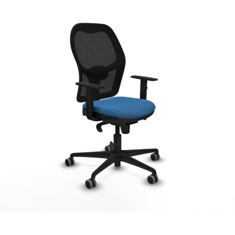 Jorquera sincro malla negra similpiel azul claro brazos 1D base nailon ruedas 65mm engomada (1/5)