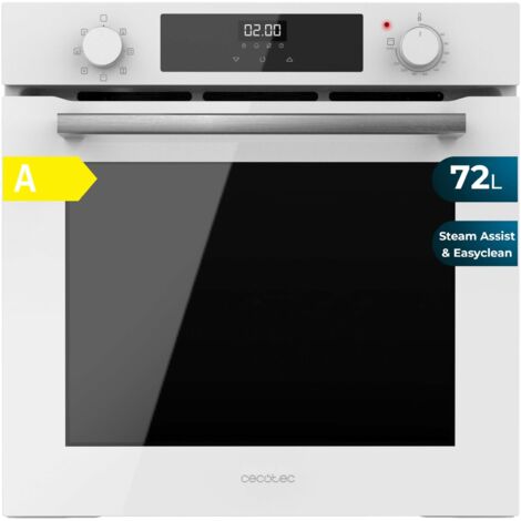 Multifunktions-Backofen Glass White mit 72 l Fassungsvermögen, 7 Funktionen, Grill, Defrost, Steam Assist, 2800W.