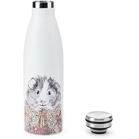 Aquatix Edelstahl-Wasserflasche, 595 Ml, Doppelwandig Isoliert – Hält 24h Kalt, 6h Warm, Auslaufsicher, Mit Trageriemen, Zitronengelb
