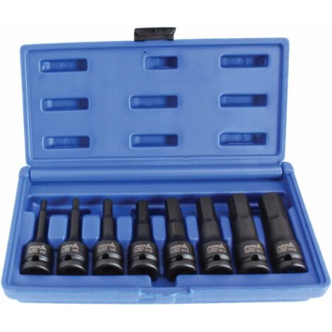 'Coffret de clés six pans creux Visseuse à percussion 1/2 SW 5 6 8 10 12 14 17 19 Visseuse à percussion Noix pour Allen de noix de force Noix de noix de noix noix Long Noix Douilles Noix Douilles Jeu  (1/3)