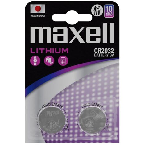 2 Batterien de Knopfzelle CR2032 MAXELL de lithium, Durchmesser de 20 mm (1/3)