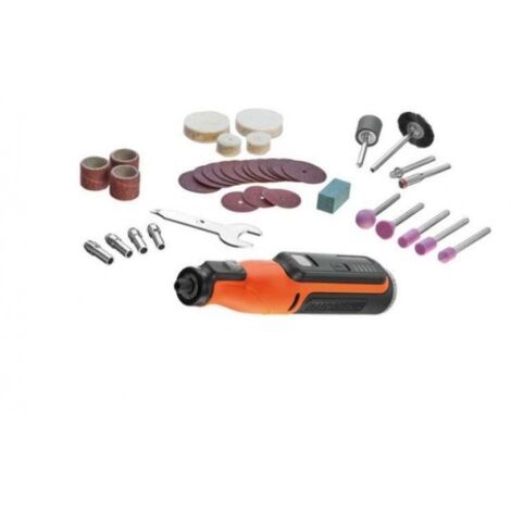 BLACK+DECKER 7,2 V rotierendes Multitool mit integriertem Akku, 53 Zubehörteilen und Tragetasche, ideal zum Bohren, Schleifen, Polieren, Schneiden und mehr BCRT8I (1/2)