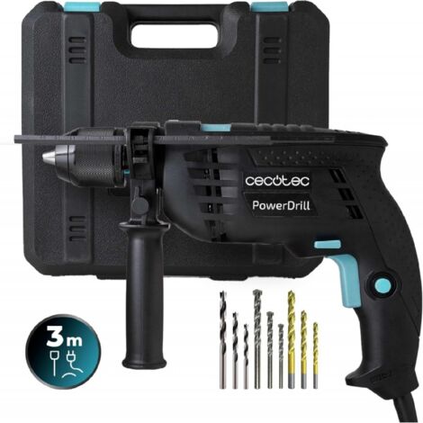 Cecotec Taladro Eléctrico Percutor PowerDrill 850 EasyAdjust. 850W, 46000 impactos por minuto, 4800 rpm, Cable extralargo 3m, Mandril portabrocas | Leroy Merlin