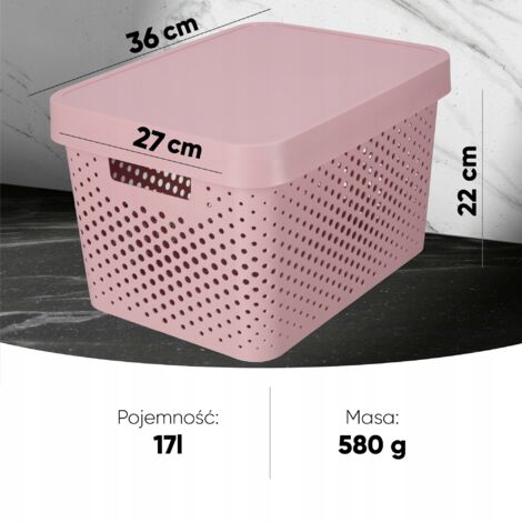 Curver INFINITY Aufbewahrungsbox 17 L – Skandinavisches Design, 36x27x22 Cm, Mit Deckel