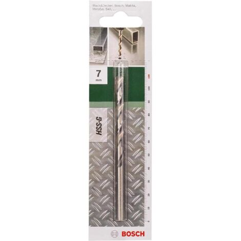 Bosch 2609255050, HSS-G-Bohrer für Metall, 7 mm x 109 mm, Bohrer, ideal für Gusseisen, Edelstahl, Metall und Kunststoff, hohe Standzeit, Farbe grau (1/4)