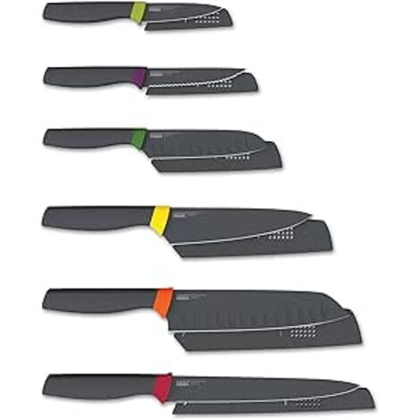 Elevate™ 6-teiliges Multicolour Messerset, Joseph Joseph, Messer de Küche, Funktionalität, Elevate™ Technologie, ergonomische Griffe, japanischer Edelstahl, mehrfarbig (1/5)