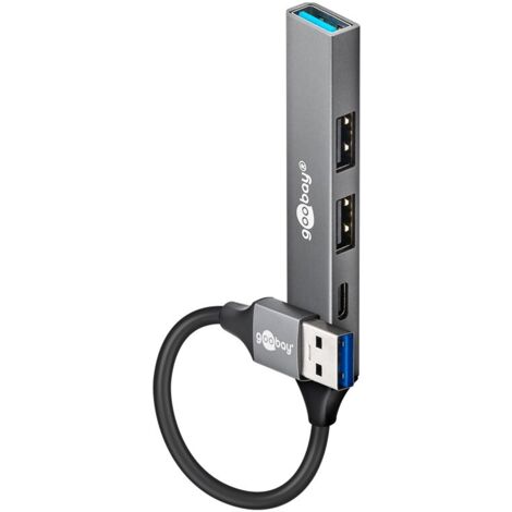 Slim 4-Port USB-Hub, USB-A auf USB-C™/USB-A, 5 Gbit/s, USB-A-Stecker (USB 3.2) 1x USB-A-Buchse (USB 3.2), 1x USB-C™-Buchse (USB 2.0), 2x USB-A-Buchse (USB 2.0). (1/5)