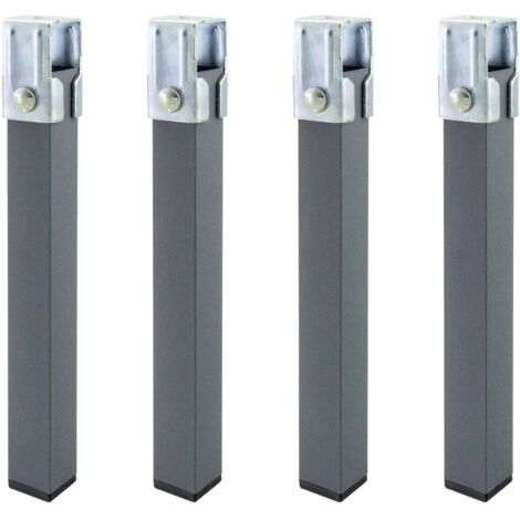 Satz quadratischer Bettgestellbeine (4 Einheiten), Rohr 30 x 30 mm. Für 40x30 mm Lattenrost. Höhe 25 cm.
