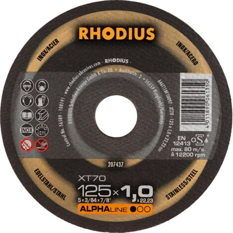 RHODIUS XT70, 100 Stück, 125 x 1,0 mm, Trennscheibe
