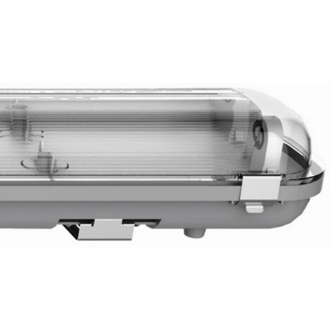 Linestra wasserdichtes Gehäuse ip65 2xg13 t8 led 60cm l.67xb.10,2xh.7cm grau (1/3)