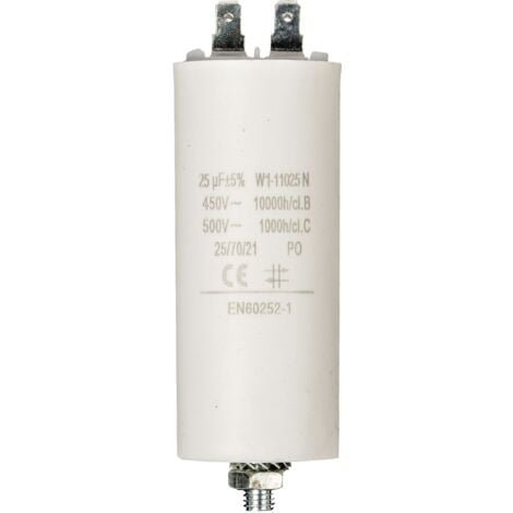 Condensateur de démarrage 25µF - 450V à cosses