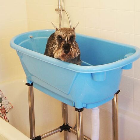 Badewanne für Haustiere Hunde und Katzen mit Beinen Ibáñez tragbares  Schneiderbad Maße: 96 x50 x 92(