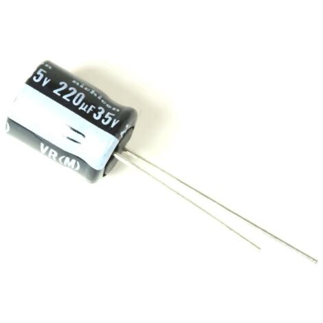 Elektrolytkondensator 220uF 35Vdc Maße 8x12mm Radial