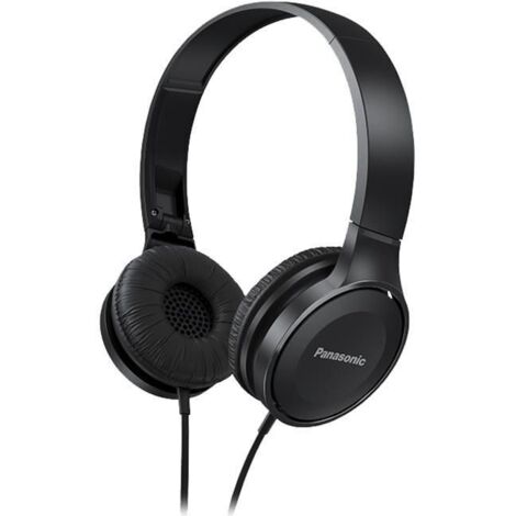 Panasonic RP-HF100ME-K - Schnurgebundenes Headset (Mikrofon und Freisprecheinrichtung, faltbar, 30-mm-Neodym-Magnet-Lautsprecher, Wahlschalter für Anrufsteuerung, langes Kabel) Farbe Schwarz (1/5)