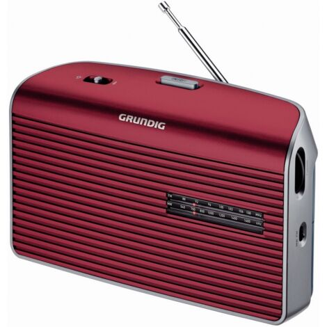Grundig music 60 rot tragbares Tischradio am/fm mit Freisprecheinrichtung