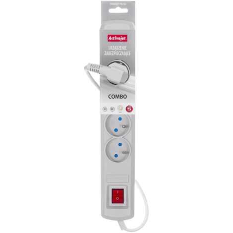 Activejet graue Steckdosenleiste mit Kabel acj combo 5g/3m/bezp. aut/s (1/4)