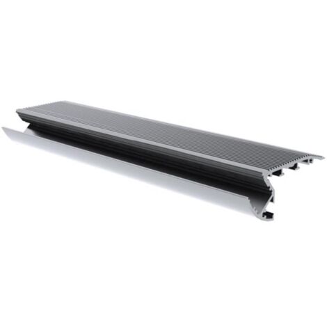 Alu-Treppe - Aluminiumprofil für LED-Leisten - runde Form - eloxiertes Aluminium - silbergrau - 2 m (1/3)