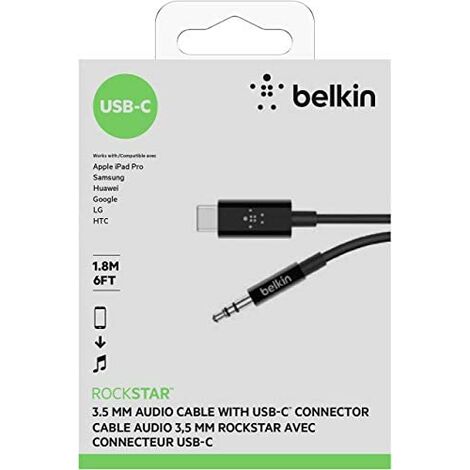 Belkin Rockstar - Audiokabel mit USB-C Stecker (USB-C auf 3,5 mm Audiokabel,  USB-C