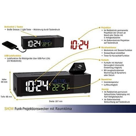 Tfa Dostmann Anzeigen Radiowecker Mit Thermometer