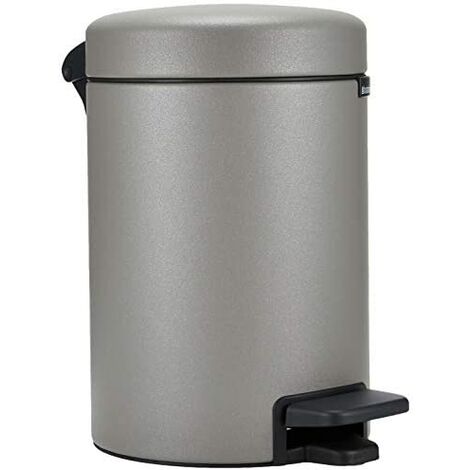 Brabantia 126260 Mülleimer, glänzend grau, 3 Liter (1/5)