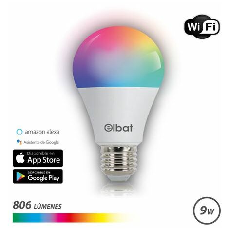 Elbat led glühbirne smart wi-fi a60 e27 9w 806lm rgb - temperatur 2700k bis  6000k - sprachsteuerung 