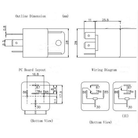 Relais Auto 12V 40A étanche - Lot De 5, 4 Broches SPST, Pour Feux, Démarreur, Ventilateurs, Etc.