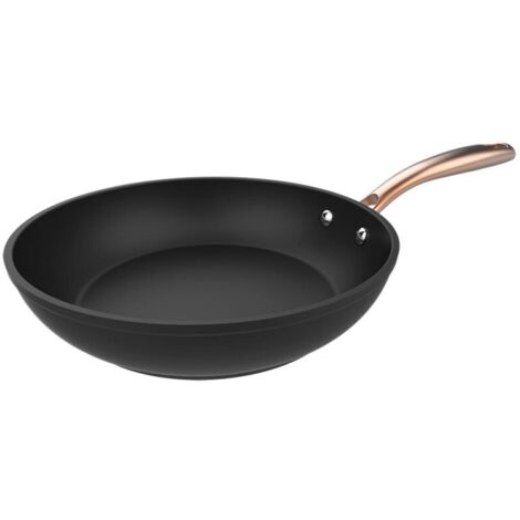24-cm-Pfanne aus geschmiedetem Aluminium mit Platinum Plus Teflon™ Nonstick-Antihaftbeschichtung, 100 % PFOA-frei. Genieteter, semi-professioneller Edelstahlgriff mit rosafarbenem Finish. (1/5)