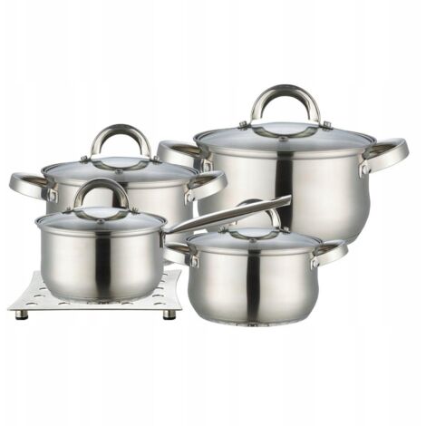 Maestro MR-2021 9-teiliges Topfset Silber