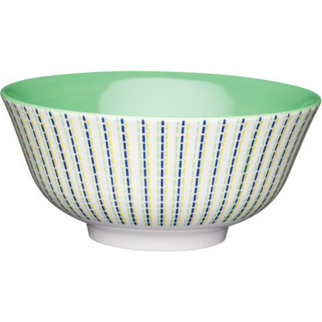 Kitchencraft Schalen mit marokkanischem Streifenmuster, 15,5 cm (6 ") (Set of 4), Keramik, Multi/Farbe, 15,5 x 15,5 x 7,5 cm (15,5 x 15,5 x 7,5 cm)