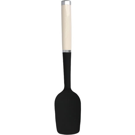 KitchenAid Flachspatel of Silikon mit ergonomischem Griff, schwarz und beige