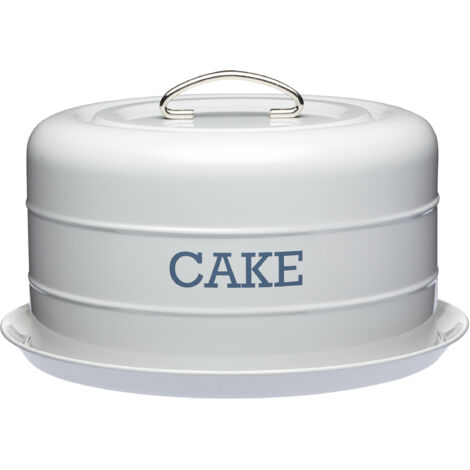 Living Nostalgie KitchenCraft Luftdicht Cake Aufbewahrungsdose/Kuchenkuppel, 28,5 x 18 cm - Französisch Grau