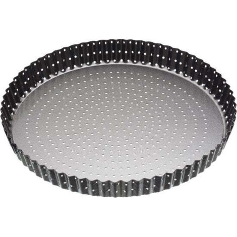 KitchenCraft MasterClass Antihaftbeschichtete Kuchen- und Quicheform mit Löchern mit abnehmbarem Boden, 28 cm (1/5)