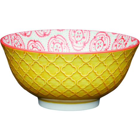 KitchenCraft ECMKCBOWL30SET - Set de Schalen de Keramik mit Muster de Fliese/Mandala, Steingut.