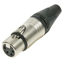 Neutrik - xlr-Kabelstecker, 4-polige Buchse, versilberte Kontakte, vernickeltes Gehäuse