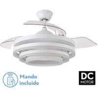 FABRILAMP Lüfter 72w Dc Kai White 3 Blades Transp. 6 Vel. 3 Farben 43/58x50/107/Quake,memory & temp. 6120lm