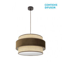 Reyes Pendelleuchte 2xe27 braun/natur-braun regx50x50 cm