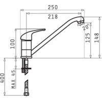 Pyramis asalia 090922438 mixer de kitchen de carbon de