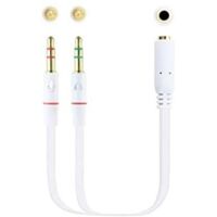 Audiokabel Klinke 3,5/h 4pol 2xKlinke 3,5/m 3pol 20cm