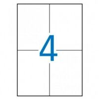 Apli etiquetas blanco para impresora inkjet laser y fotocopiadoras 105 x 148 mm cantos rectos - 100 hojas-