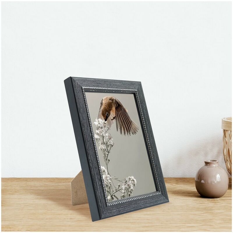 Cadre Photo en Bois, 10 x 15 cm, Bois et Plexiglas, avec Vase, Nouveau  Style Design