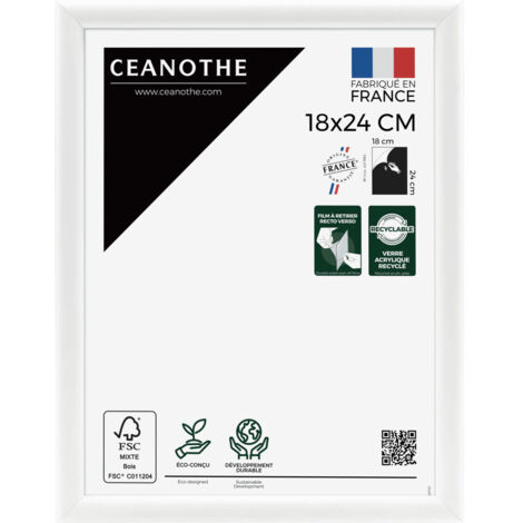 Cadre photo Essentiel exposition blanc 18x24 cm