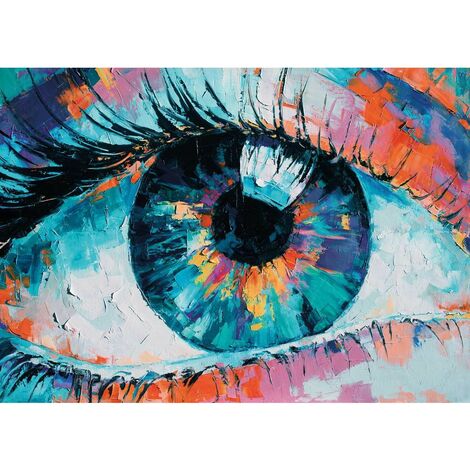 Tableau sur toile œil coloré 65x97 cm - Impression sur Toile Murale Décorative - Image imprimée en HD sur Toile - Toile sur Châssis en Bois FSC - Fabriqué en France (1/5)