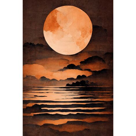 Tableau sur toile la pleine lune 30x45 cm - Impression sur Toile Murale Décorative - Image imprimée en HD sur Toile - Toile sur Châssis en Bois FSC - Fabriqué en France (1/5)