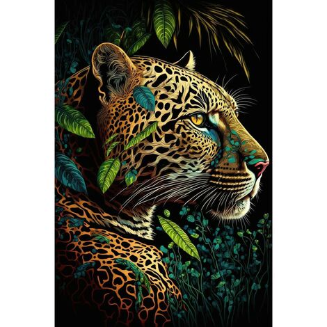 Tableau sur toile léopard 45x65 cm - Impression sur Toile Murale Décorative - Image imprimée en HD sur Toile - Toile sur Châssis en Bois FSC - Fabriqué en France (1/5)