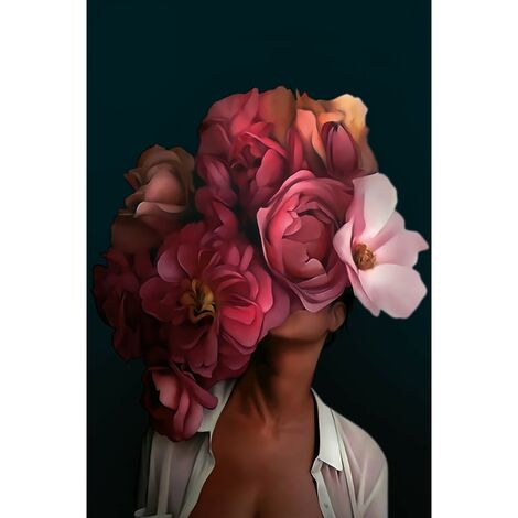 Tableau sur toile fleurs rouges 45x65 cm - Impression sur Toile Murale Décorative - Image imprimée en HD sur Toile - Toile sur Châssis en Bois FSC - Fabriqué en France (1/5)